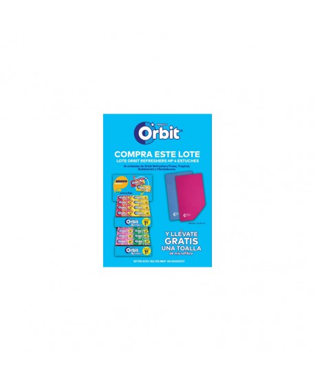 LOTE ORBIT REFRESHERS HP 4 EST +TOALLA DM62P