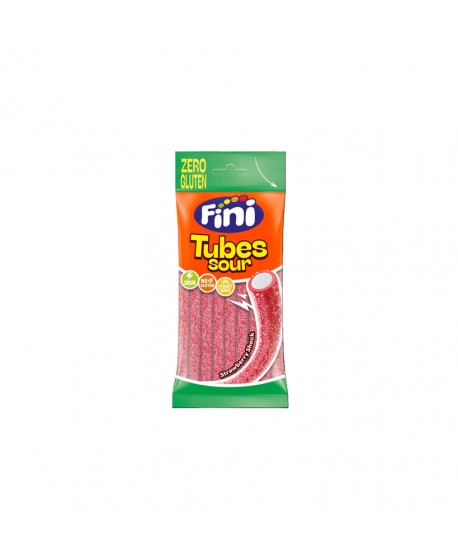 FINI BOLSITA ZERO GLUTEN TUBES SOUR STRAWBERRY12X75GR.