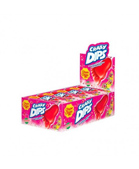 CHUPS CRAZY DIPS FRESA 14X24UN.