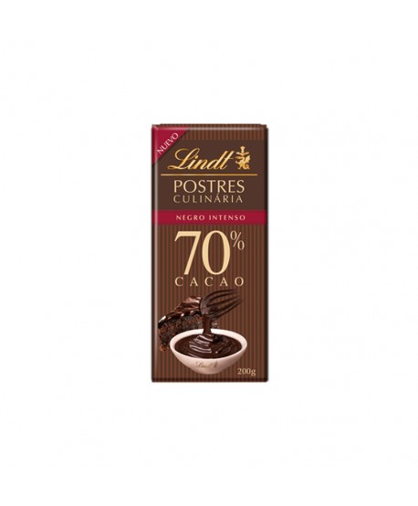 LINDT POSTRE 70% NEGRO INTENSO 12X200GR.