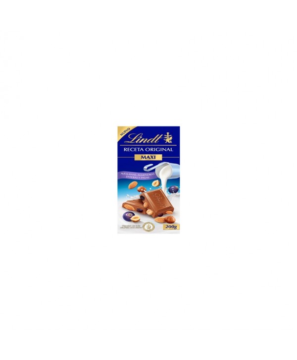 LINDT CHOCOLATE MAXI ALM-AVE-PASAS 12X200G.