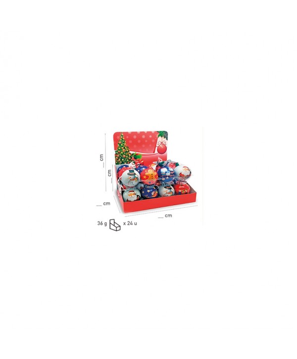 BOLA  METALICA  NAVIDAD CON CHOCOLATE 24X36GR.