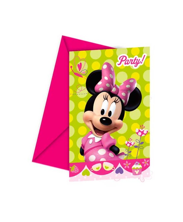 MINNIE INVITACIONES 6UN.