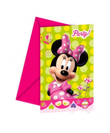 MINNIE INVITACIONES 6UN.