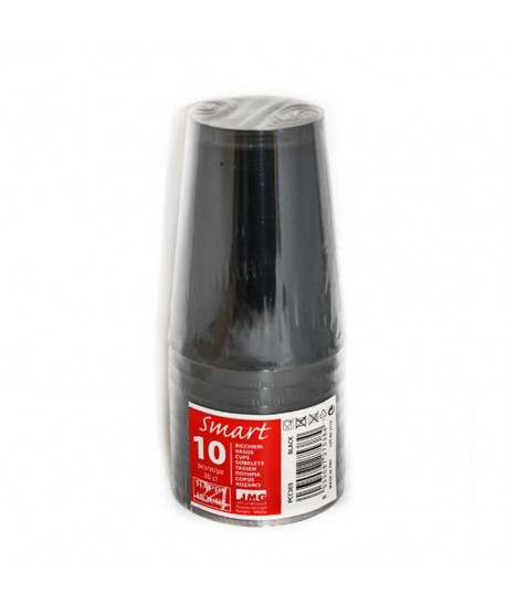 VASOS 10U.30CL. NEGRO