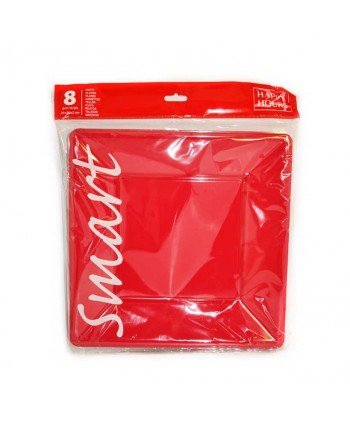 PLATOS 8U.23X23X2CM. ROJO