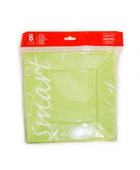 PLATOS 8U.23X23X2CM.VERDE