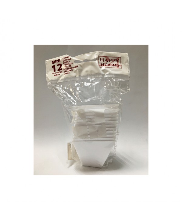 MINI VASO UNSQ.BLANCO 6CL.12U