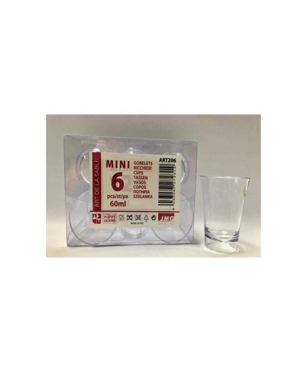 MINI VASO 6U.6CL.TRANSP.