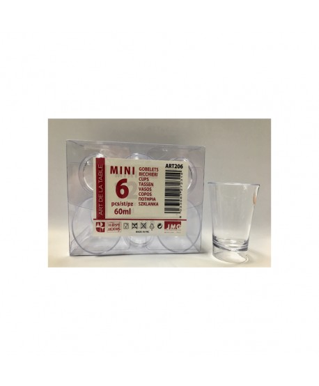 MINI VASO 6U.6CL.TRANSP.