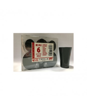 MINI VASO 6U.6CL.NEGRO