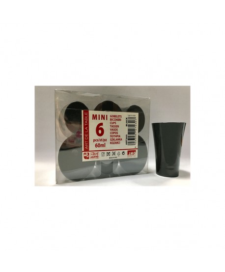 MINI VASO 6U.6CL.NEGRO