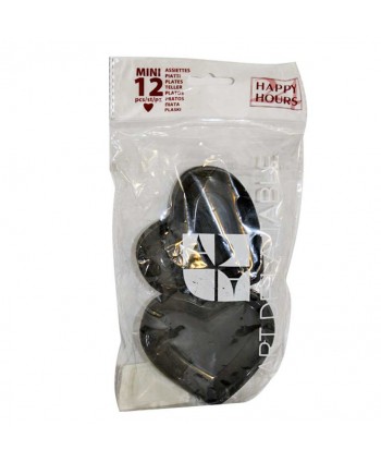 MINI PLATO CORAZON 12U.NEGRO