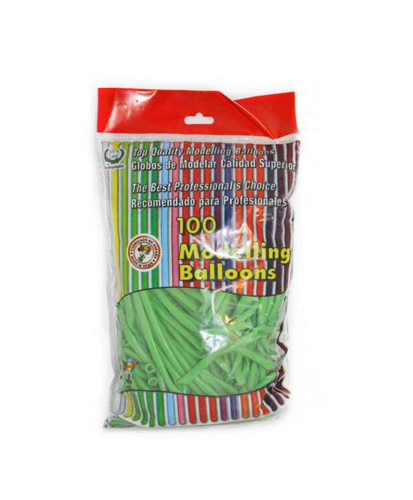 GLOBOS MODELAR VERDE 100U.ART260-F
