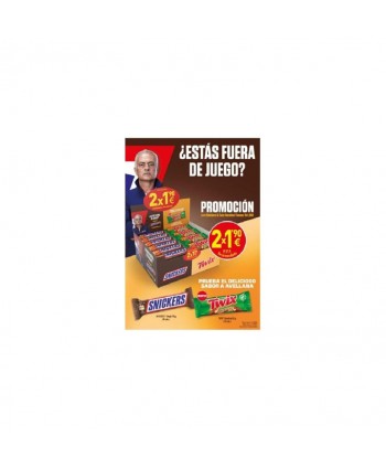 DISP. SNICKERS-TWIX HAZELNUT FOOTBALL 2X1,90 48UN.