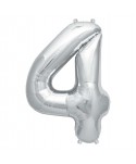 GLOBO FOIL 34" 87CM PLATA NO4