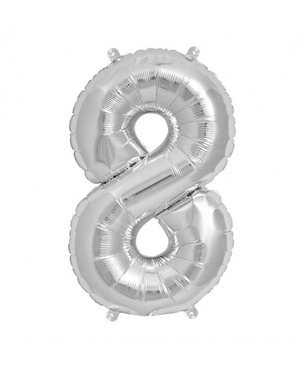 GLOBO FOIL 34" 87CM PLATA NO8