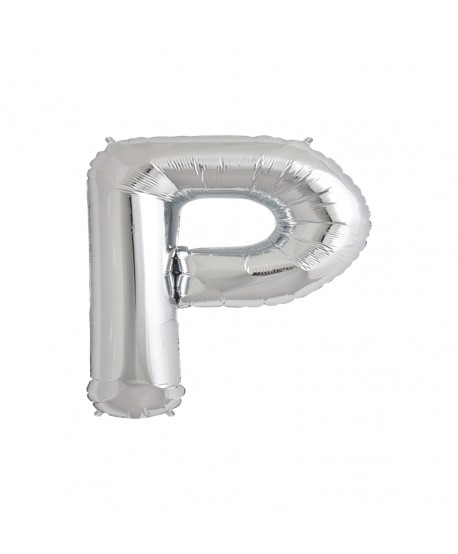 GLOBO FOIL PLATA 16" LETRA P