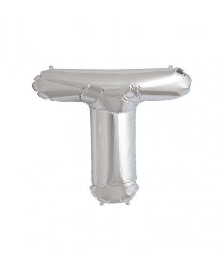 GLOBO FOIL PLATA 16" LETRA T