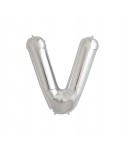 GLOBO FOIL PLATA 16" LETRA V