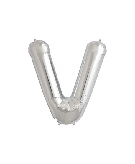 GLOBO FOIL PLATA 16" LETRA V