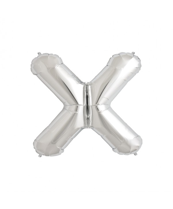 GLOBO FOIL PLATA 16" LETRA X