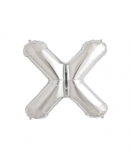 GLOBO FOIL PLATA 16" LETRA X