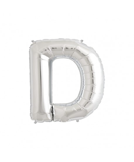 GLOBO FOIL PLATA 34" LETRA D
