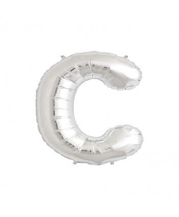GLOBO FOIL PLATA 34" LETRA C