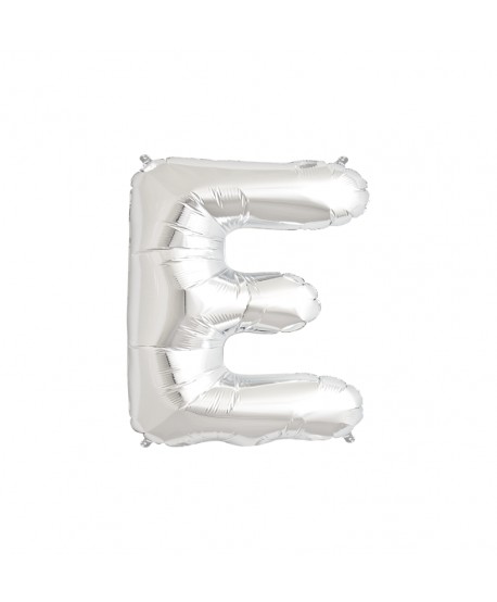GLOBO FOIL PLATA 34" LETRA E