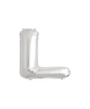 GLOBO FOIL PLATA 34" LETRA L