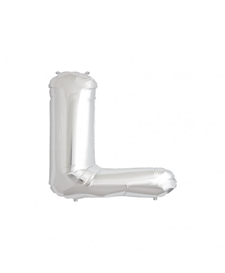 GLOBO FOIL PLATA 34" LETRA L