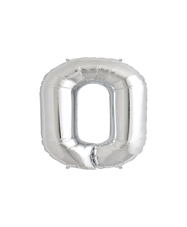 GLOBO FOIL PLATA 34" LETRA O