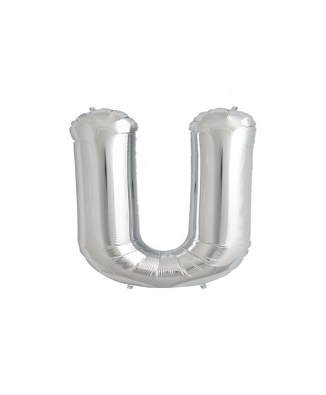 GLOBO FOIL PLATA 34" LETRA U