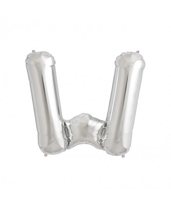 GLOBO FOIL PLATA 34" LETRA W