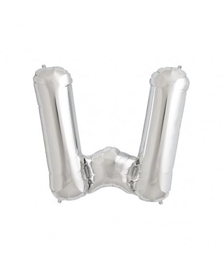 GLOBO FOIL PLATA 34" LETRA W