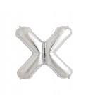 GLOBO FOIL PLATA 34" LETRA X