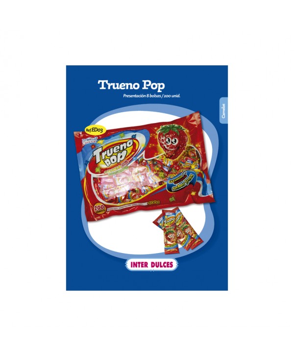 CARAMELO CHASQUIDO TRUENO POP  BOLSA 200U.