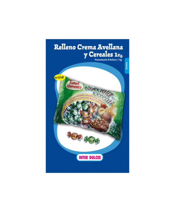 BOMBON RELLENO CREMA AVELLANAS-CEREALES 80U APROX.