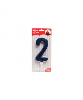 VELA GIGANTE NO 2 AZUL MARINO 15CM REF: 345279