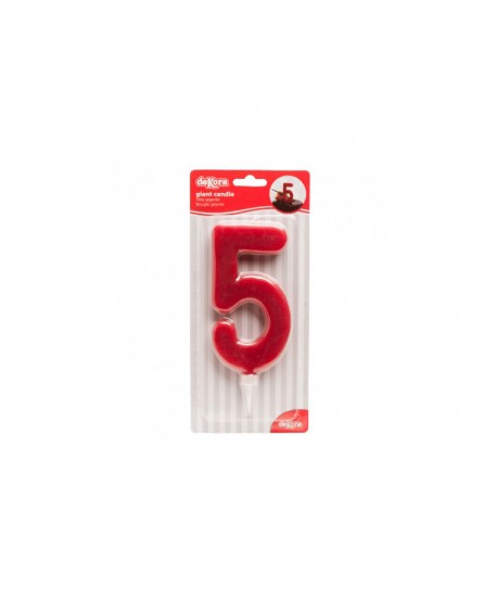 VELA GIGANTE NO 5 ROJO 15CM REF: 345282