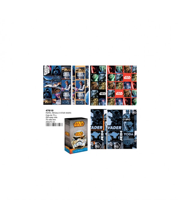 ROLLO PAPEL REGALO STAR WARS 200X70CM.REF.47609