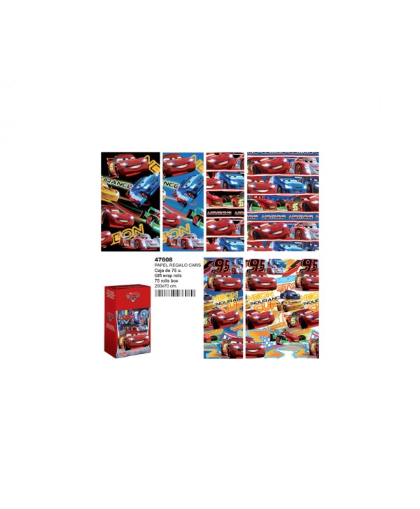 ROLLO PAPEL REGALO CARS 200X70CM.REF.30136