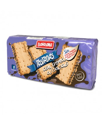 BANDAMA TOSTADAS CON CREMA  AL CACAO 18X200GR.