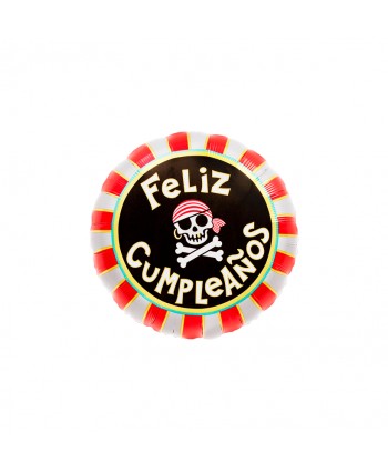 GLOBO FOIL 18" CUMPLEAÑOS CALAVERA PIRATA R.00610