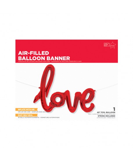 GLOBO FOIL 40" LOVE SCRIPT ROJO 102CM. REF. 01325