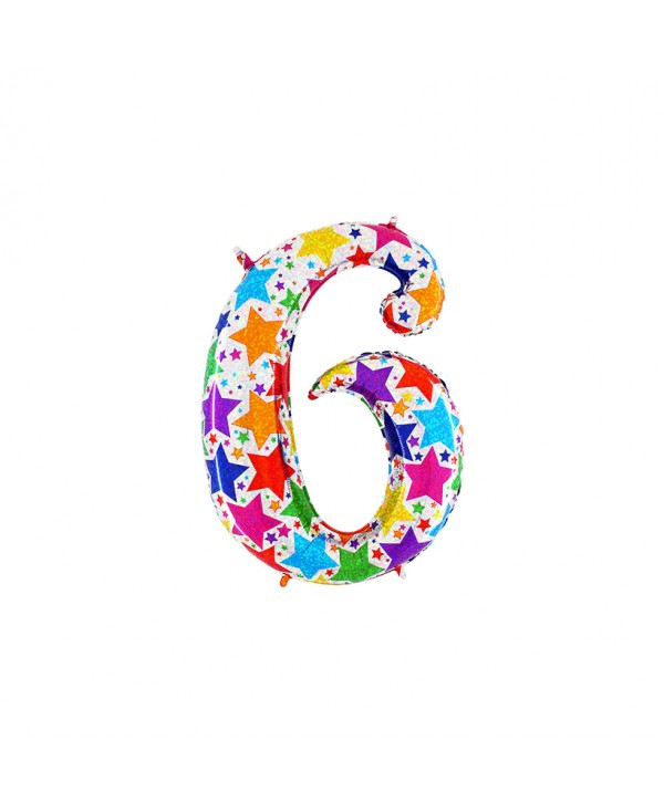 GLOBO FOIL 40" NO. 6 HOLOGRAFICO REF. HG85846P