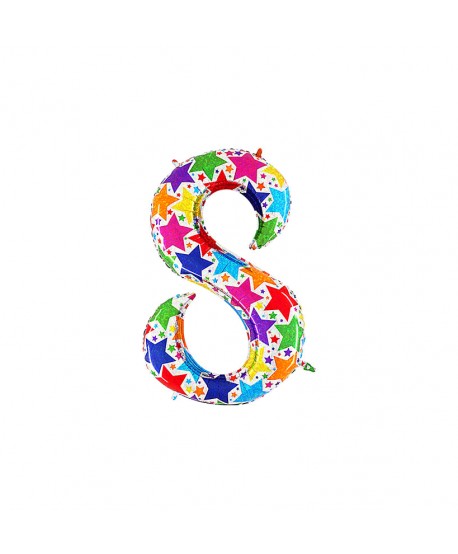 GLOBO FOIL 40" NO. 8 HOLOGRAFICO REF. HG85848P