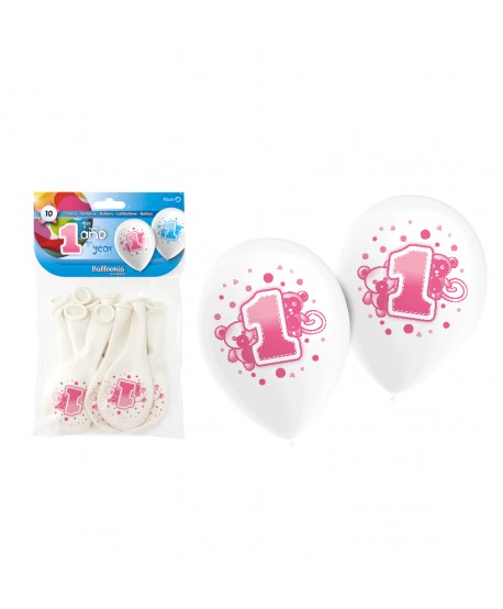 GLOBO PRIMER AÑO ROSA 10UX12b REF. HG2025-R
