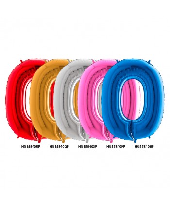 GLOBO FOIL 40" N. 0 PLATA REF. HG15840SP